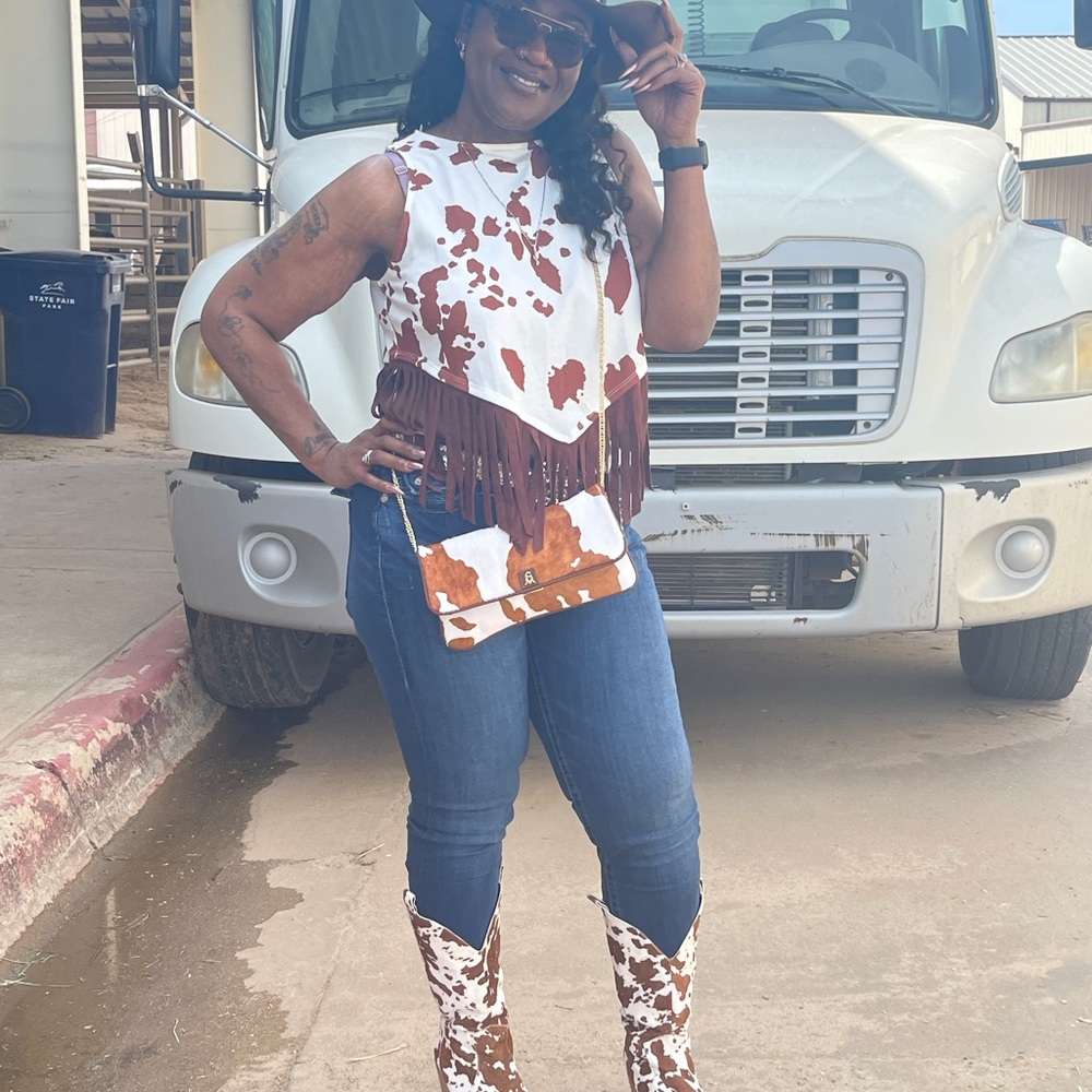 Dingo Brown and White Heeled Boots - Picture 12 of 12